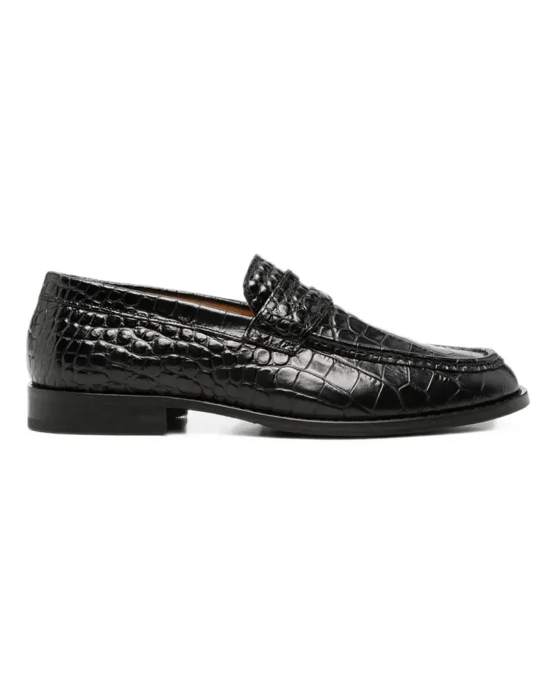 Our Legacy croc-effect leather loafers - Schwarz Schwarz