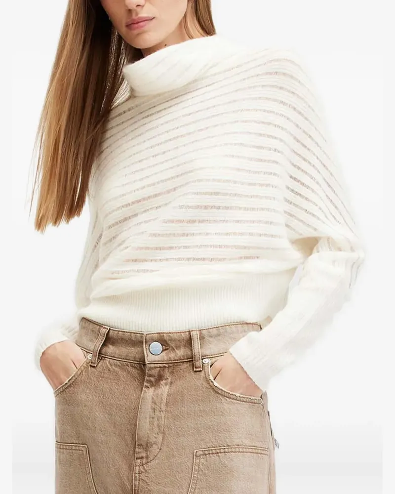 AllSaints Ridley striped high-neck sweater - Weiß Weiß