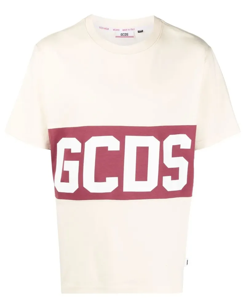 GCDS T-Shirt mit Logo-Print - Nude Nude