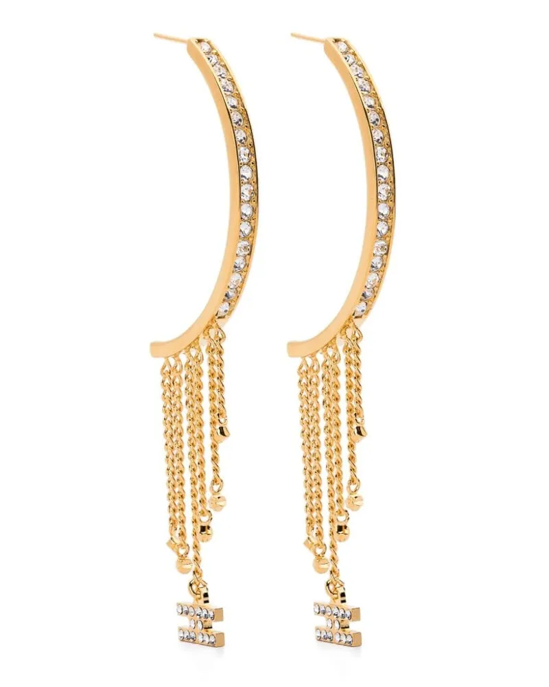 Elisabetta Franchi Offene Creolen mit Kristallen - Gold Gold