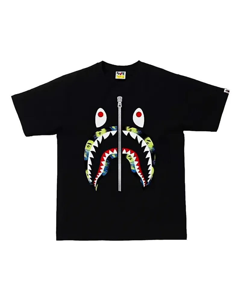 BAPE T-Shirt mit Hai-Print - Schwarz Schwarz