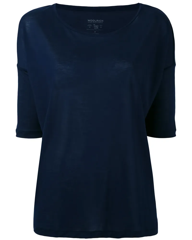 Woolrich Oberteil mit lockerer Passform - Blau Blau