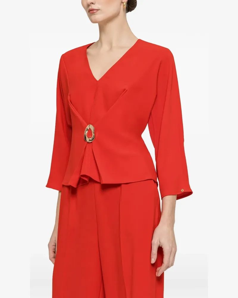 NISSA V-neck ring top - Rot Rot