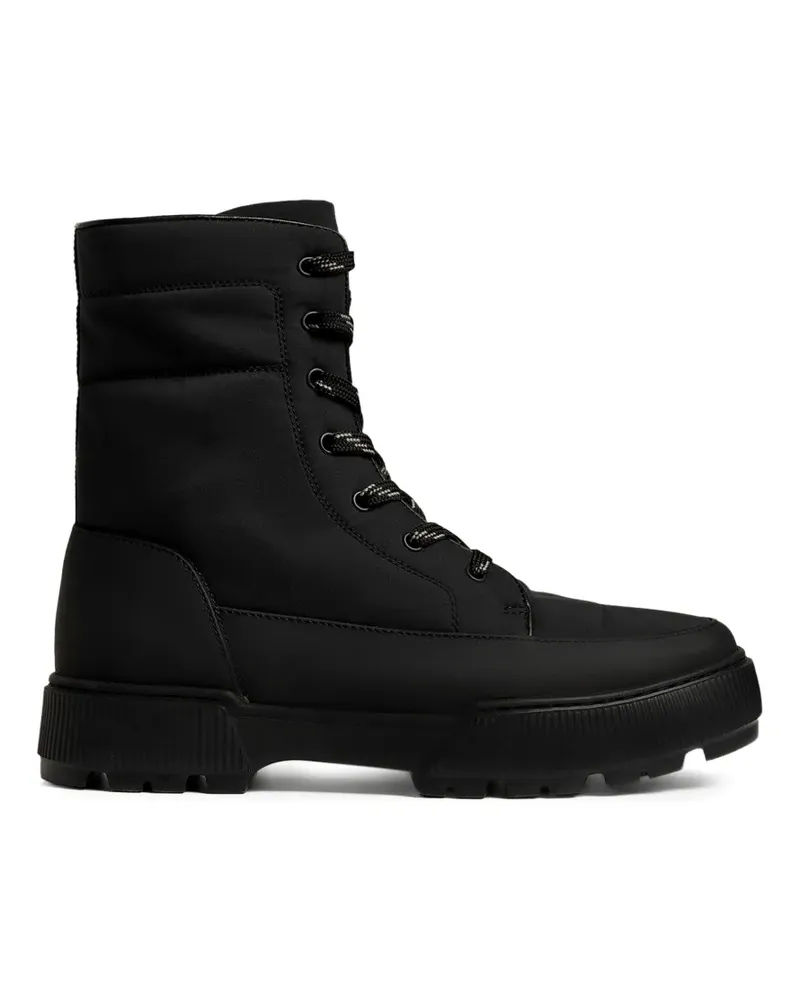 12 STOREEZ Gefütterte Schnürstiefel - Schwarz Schwarz
