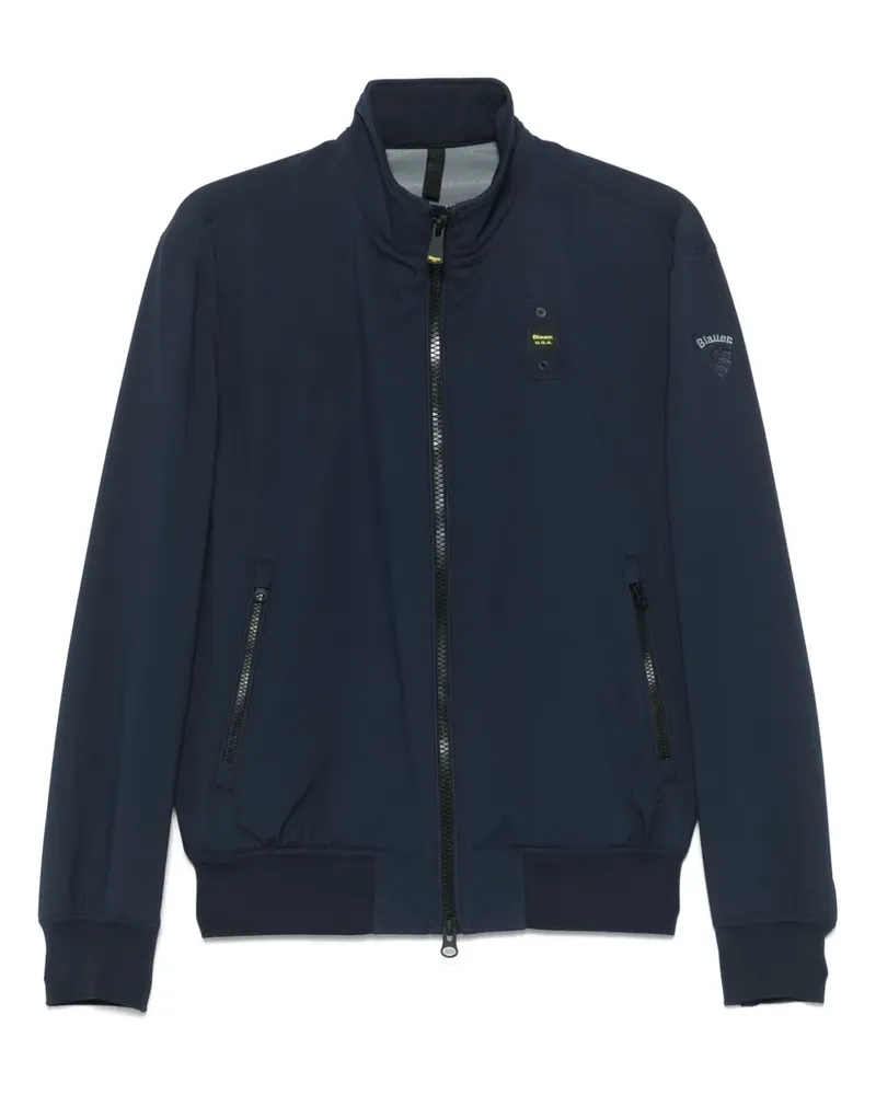 Blauer Jacke mit Reißverschluss Blau