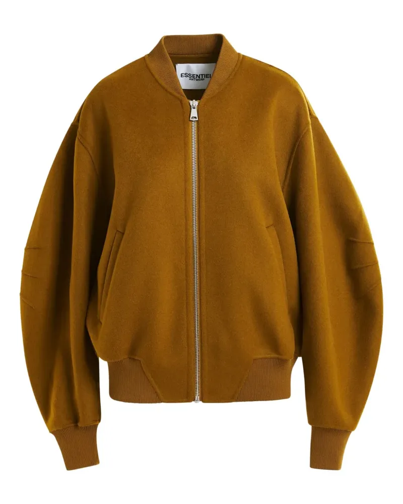 Essentiel Reißverschluss-Bomberjacke mit tiefen Schultern - Braun Braun