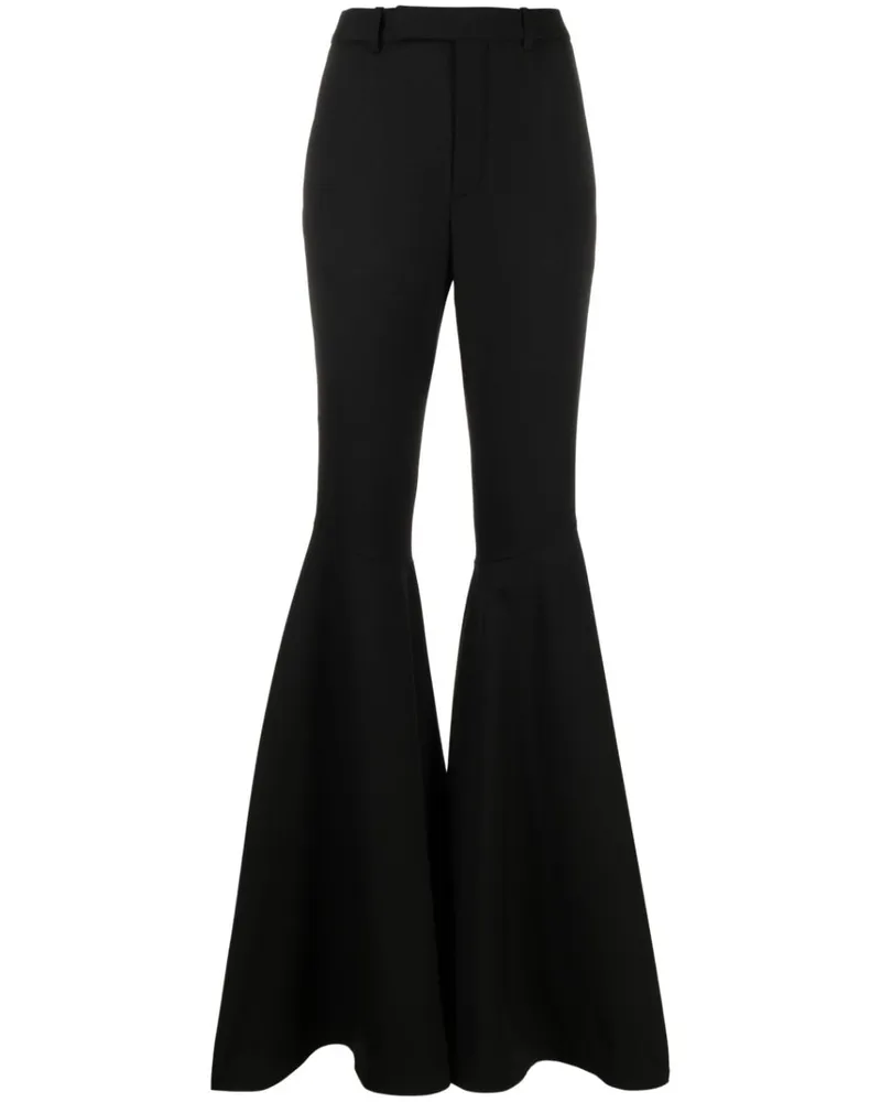 Saint Laurent Ausgestellte High-Waist-Hose - Schwarz Schwarz