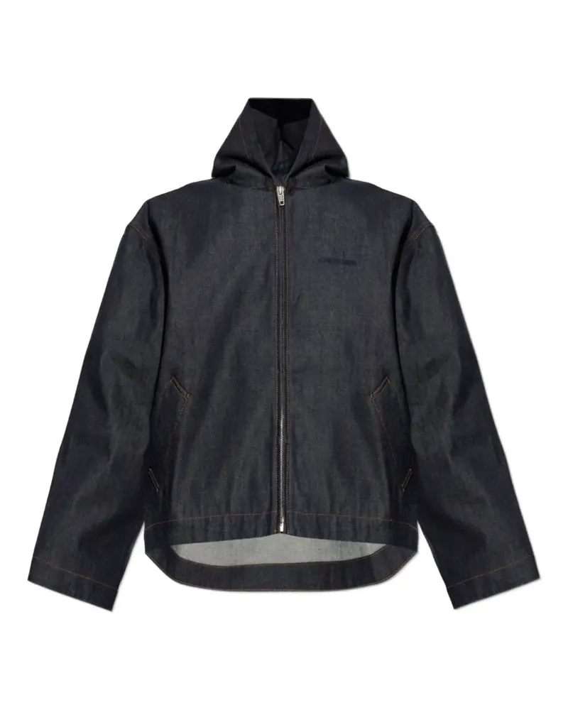 Balenciaga hooded denim jacket - Blau Blau