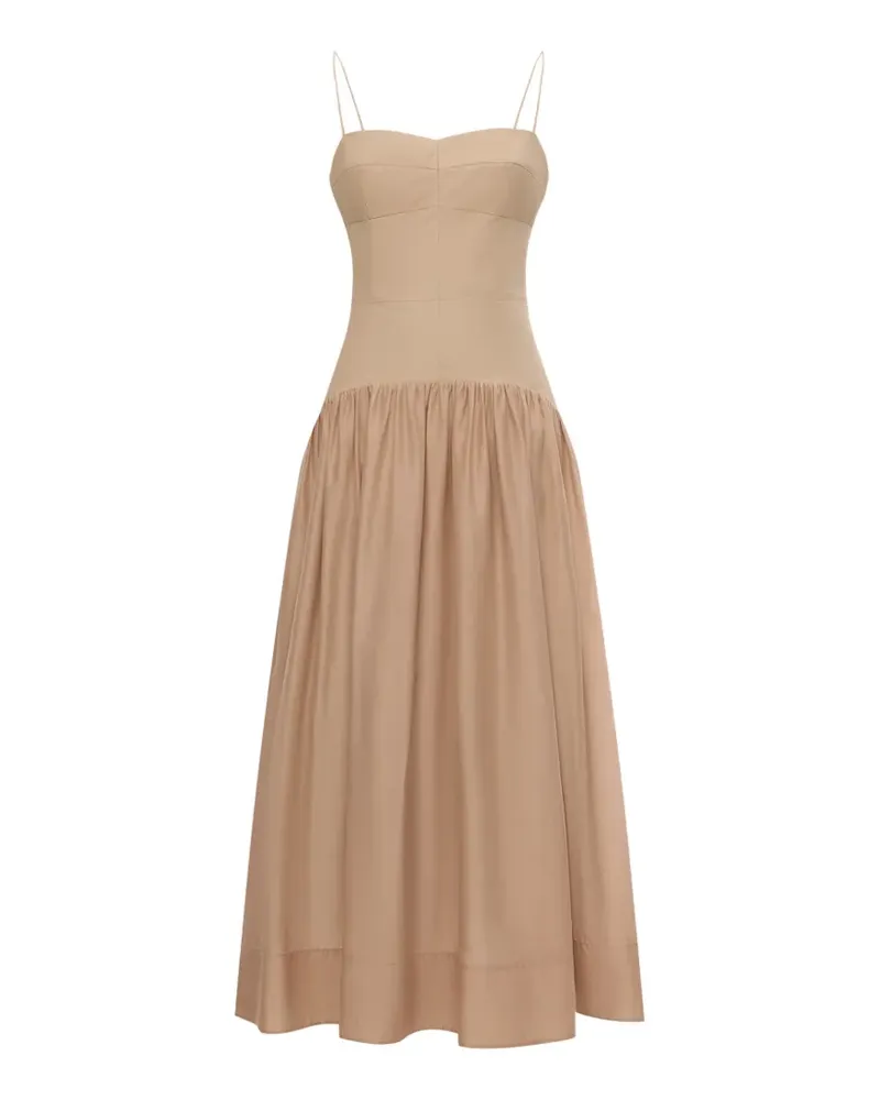 12 STOREEZ Provence Kleid mit Spaghettiträgern - Nude Nude