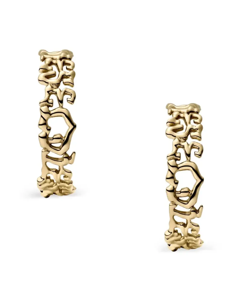 Diesel Creolen mit Logo - Gold Gold