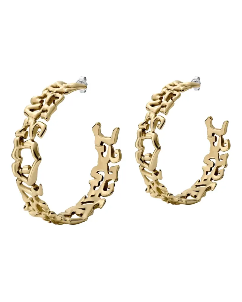 Diesel logo hoop earrings - Gold Gold