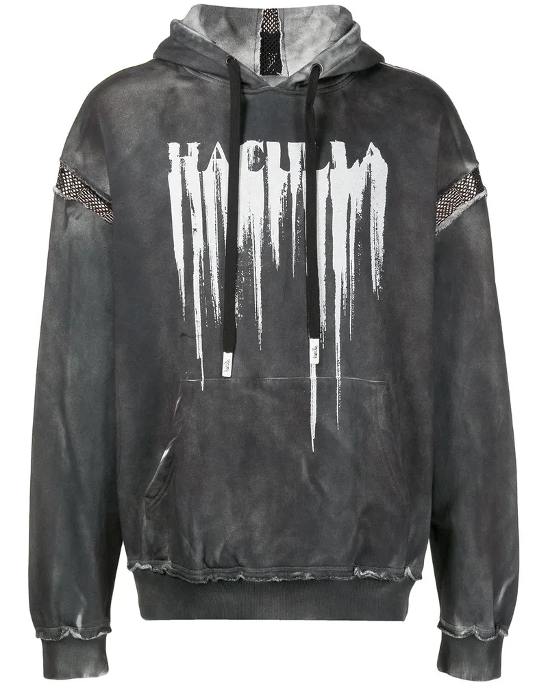 Haculla Smeared Hoodie in Distressed-Optik Schwarz