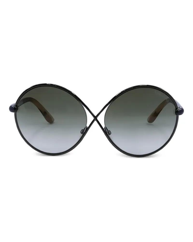 Tom Ford Runde Sonnenbrille - Schwarz Schwarz