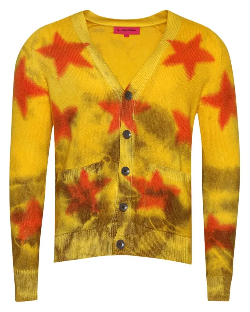 The Elder Statesman Star Cardigan mit Graffiti - Gelb Gelb