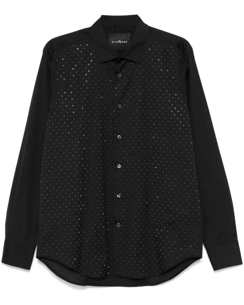 John Richmond Hemd mit Strass - Schwarz Schwarz
