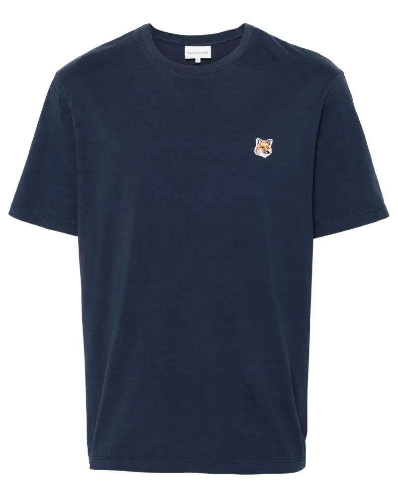 Kitsuné T-Shirt mit Fuchs-Motiv - Blau Blau