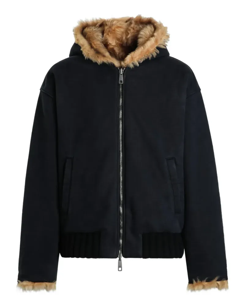 Dolce & Gabbana Wendbare Faux-Fur-Jacke - Schwarz Schwarz
