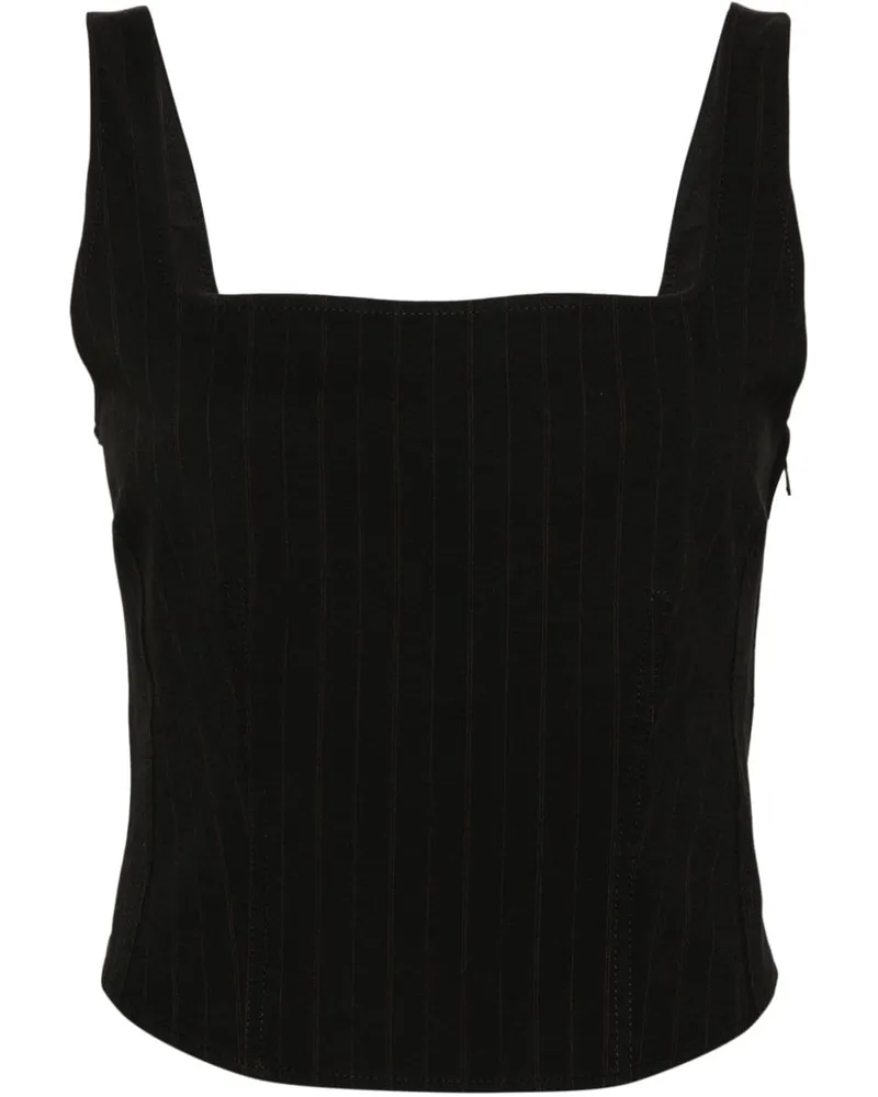 Samsøe & Samsøe Salot Cropped-Top mit Nadelstreifen - Schwarz Schwarz