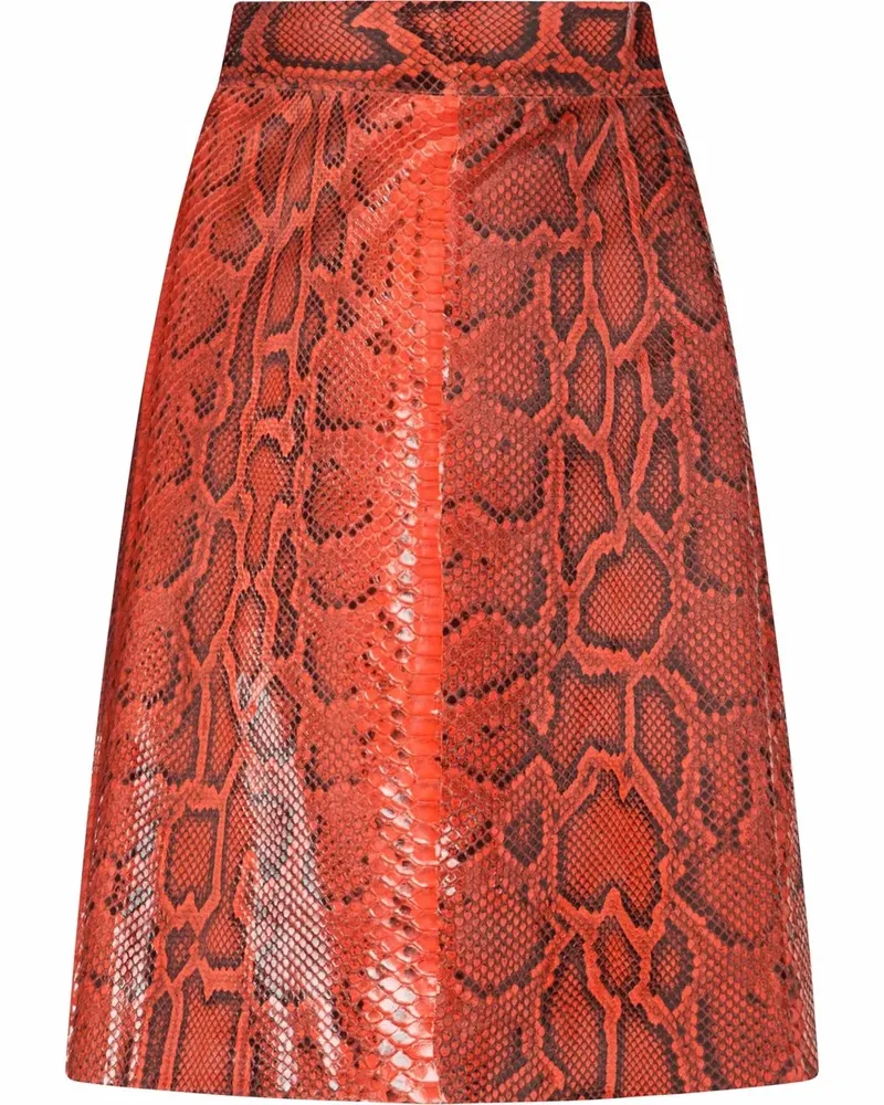 Dolce & Gabbana A-Linien-Rock aus Pythonleder - Orange Orange