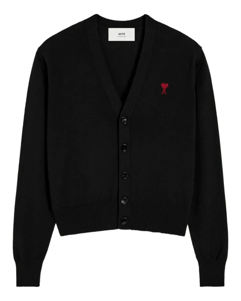 AMI Paris Cardigan mit Ami de Coeur-Motiv - Schwarz Schwarz