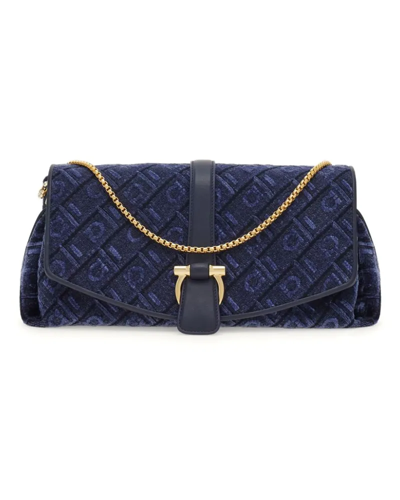 Ferragamo Mittelgroße Umhängetasche mit Klappe - Blau Blau