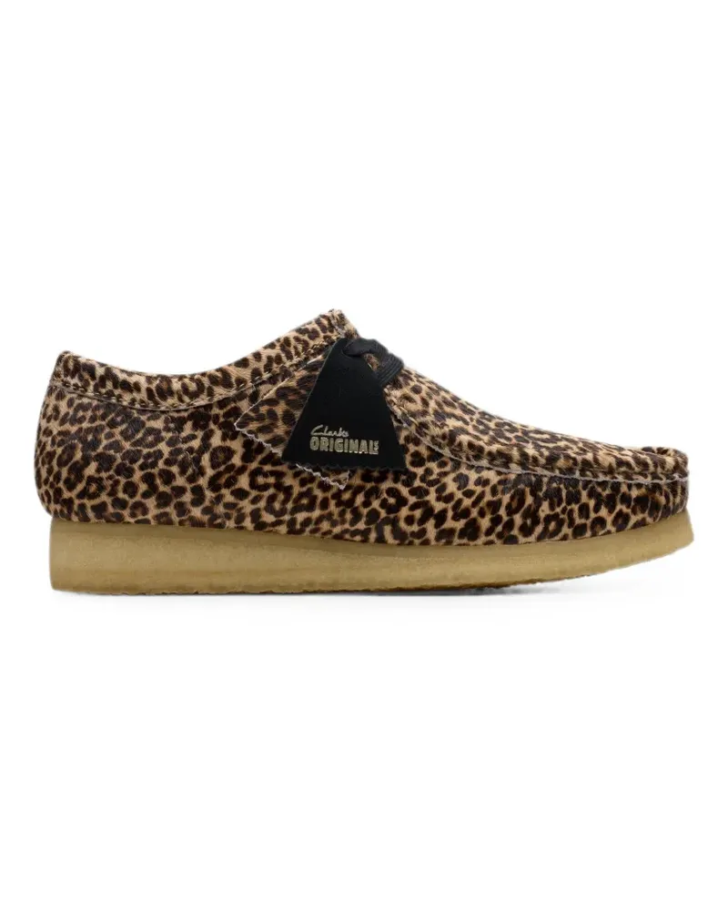 Clarks Wallabee leopard-print boat shoes - Braun Braun