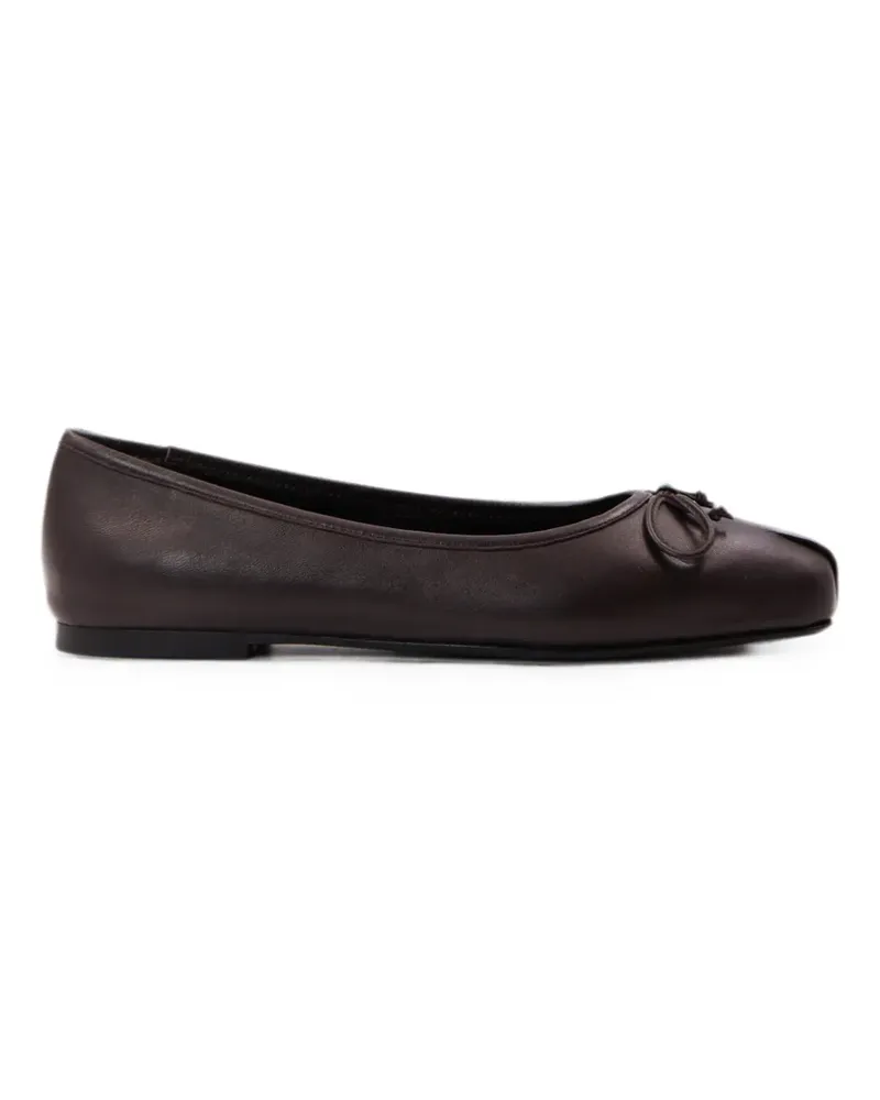 NOTABENE Serena bow-detail square-toe ballet flats - Braun Braun