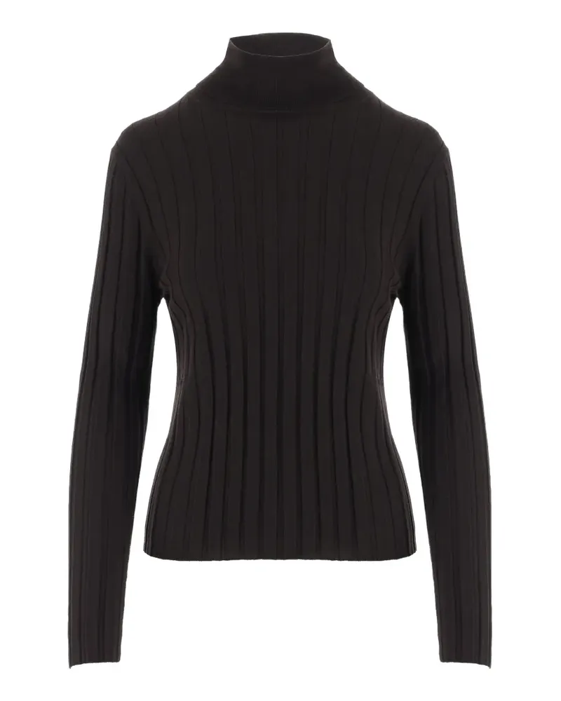 ALLUDE Gerippter Wollpullover - Schwarz Schwarz