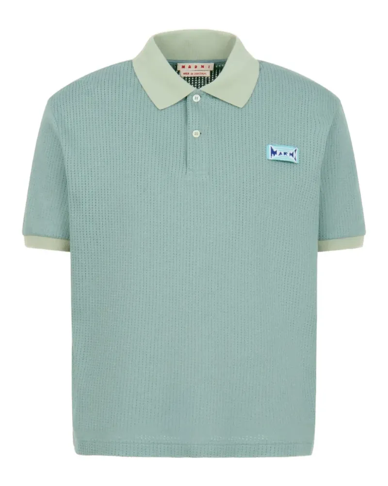 Marni Poloshirt mit Jacquardmuster - Blau Blau