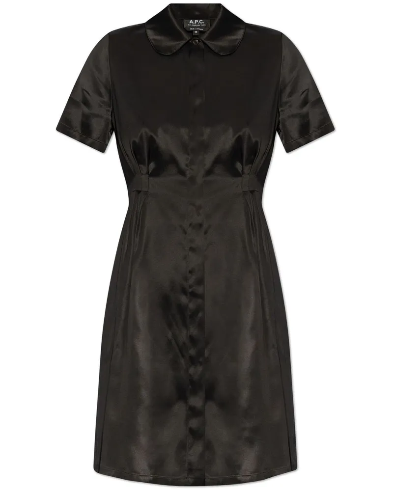 A.P.C. Ella Satin Minikleid - Schwarz Schwarz