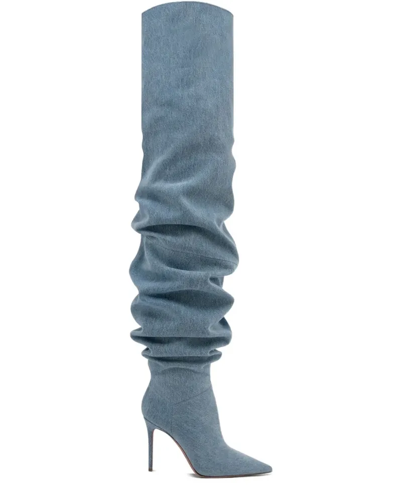 Amina Muaddi Fiona boots - Blau Blau