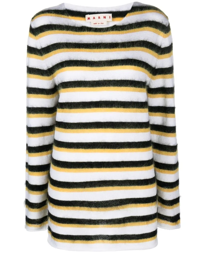 Marni Gestreifter Pullover - Weiß Weiß