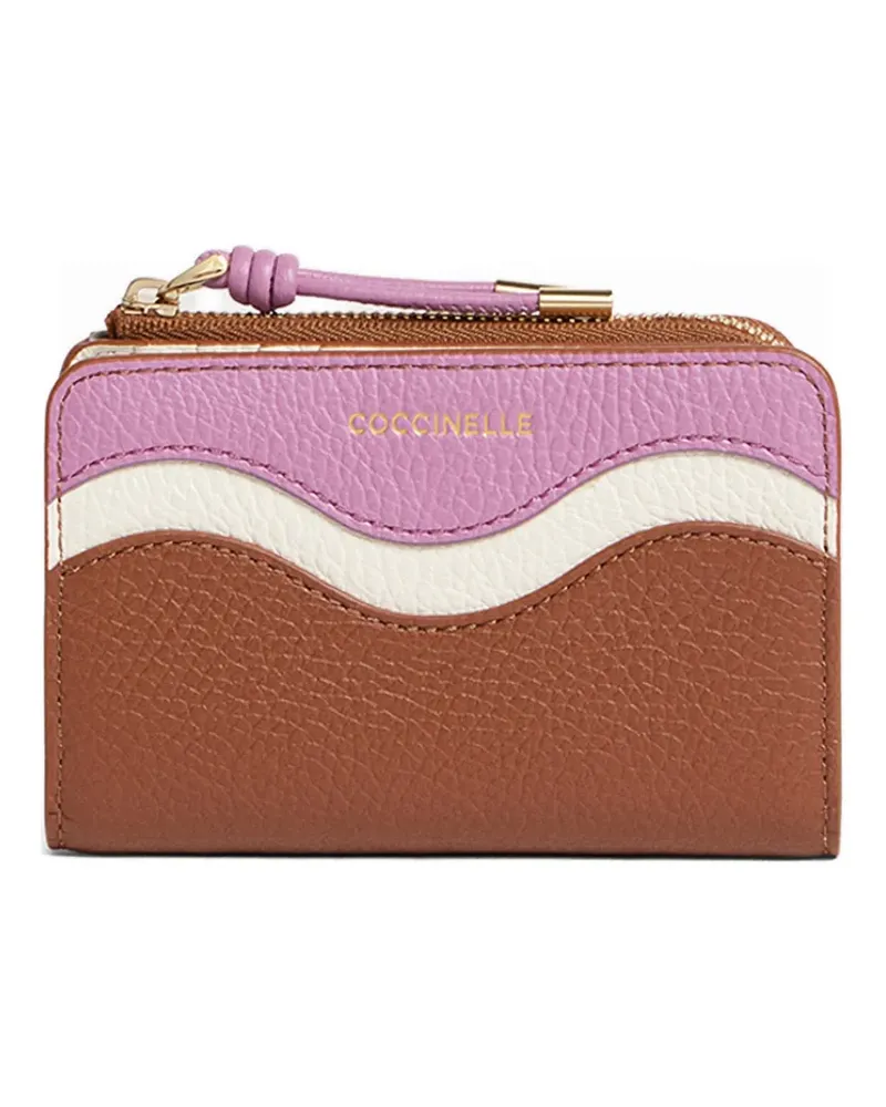 Coccinelle Kleines Nami Portemonnaie mit Wellendetail - Braun Braun