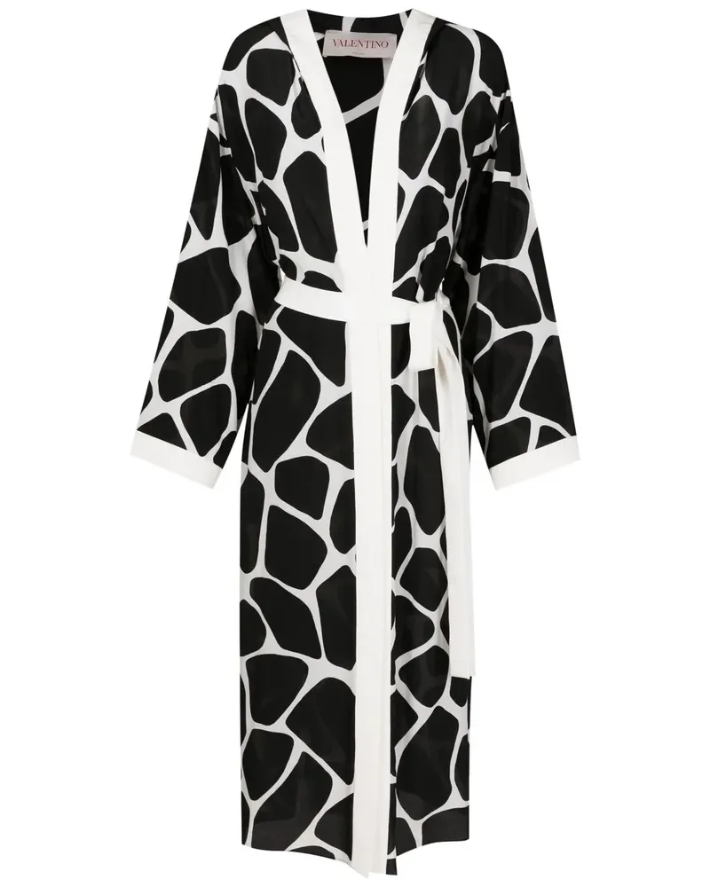 Valentino Garavani Kaftan mit Animal-Print - Schwarz Schwarz