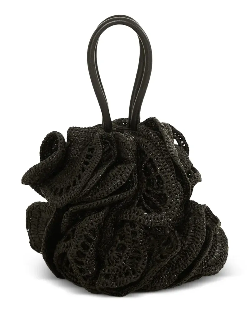 FARM Rio raffia flower tote bag - Schwarz Schwarz