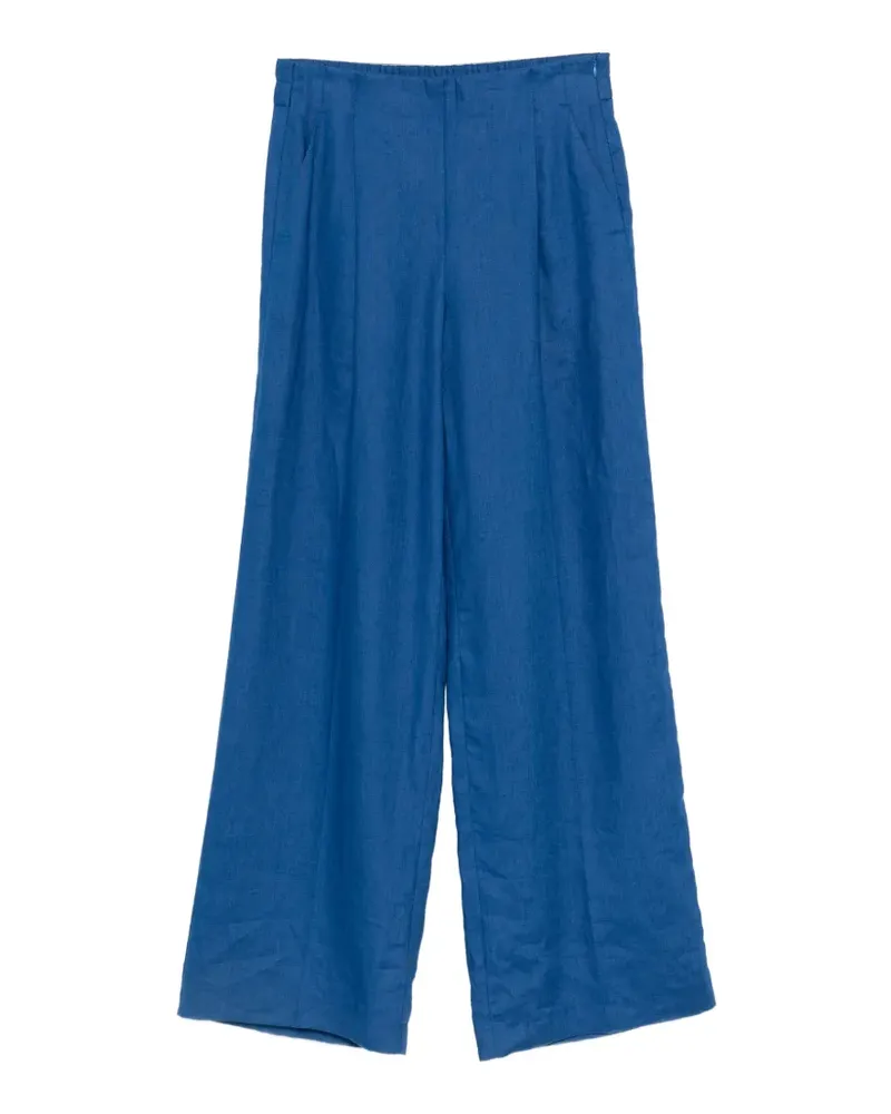 ANDIATA Wide-Leg-Hose mit Faltendetail - Blau Blau