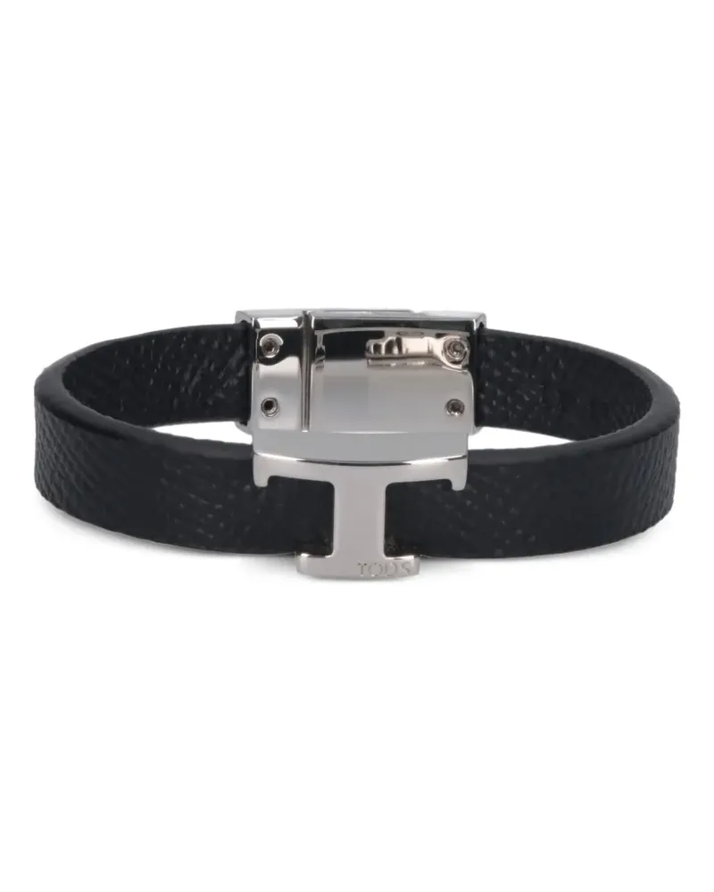 TOD'S Lederarmband mit T-Logo - Schwarz Schwarz