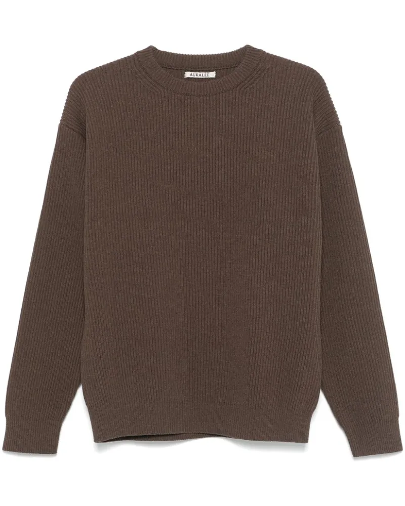 AURALEE Gerippter Strickpullover - Braun Braun