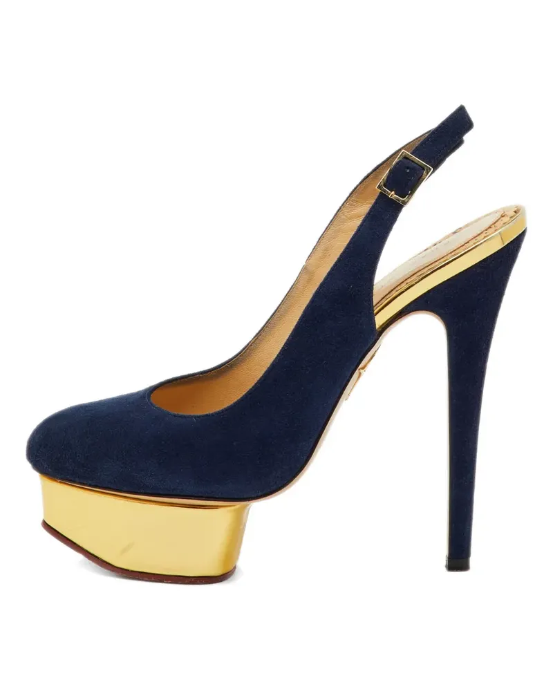 Charlotte Olympia Dolly leather heeled pumps - Blau Blau