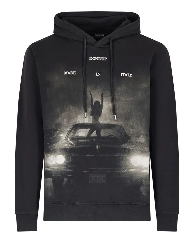 Dondup Hoodie mit grafischem Print - Schwarz Schwarz