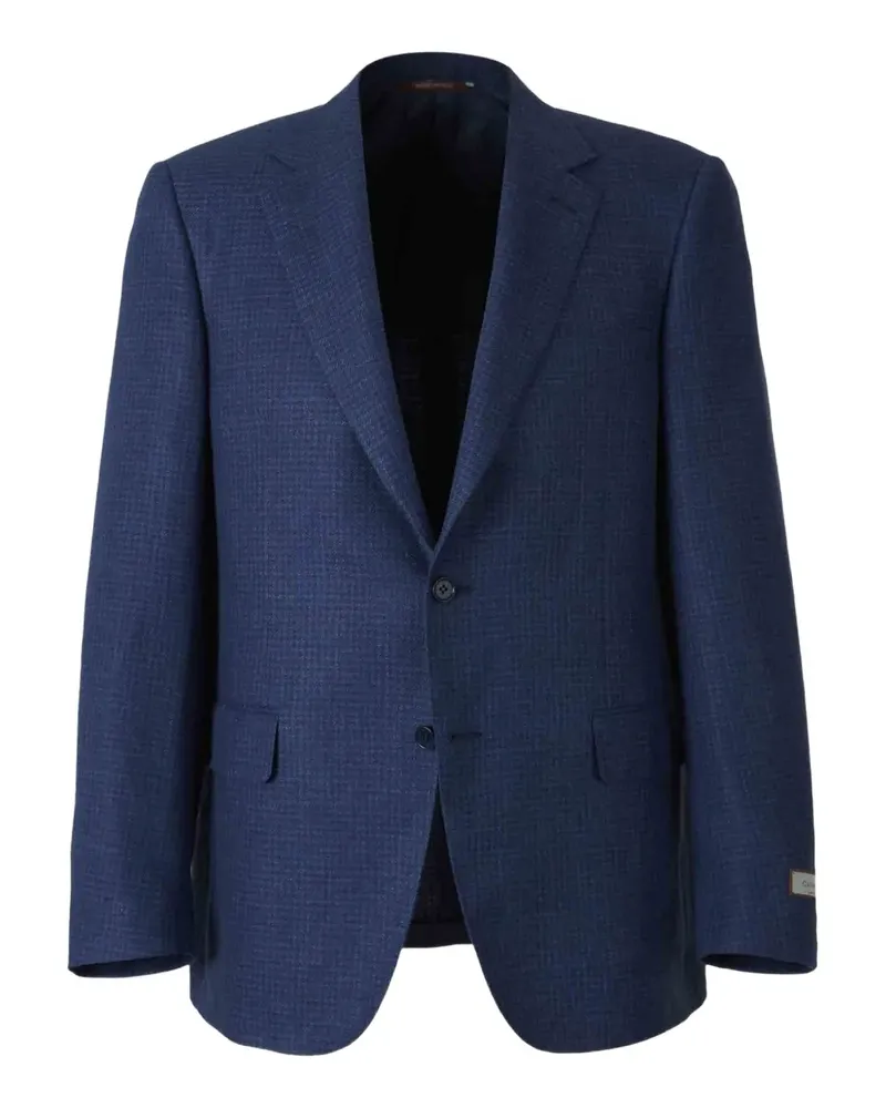Canali American Blazer mit Hahnentrittmuster - Blau Blau