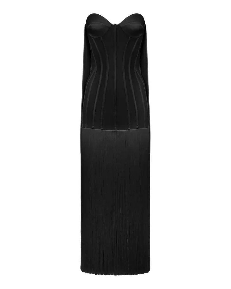 Elisabetta Franchi pleated maxi dress - Schwarz Schwarz