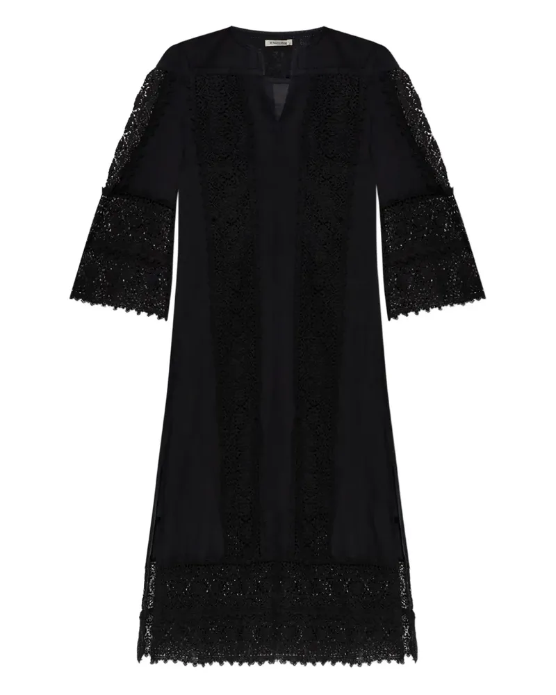 By Malene Birger Midikleid mit Spitzeneinsatz - Schwarz Schwarz