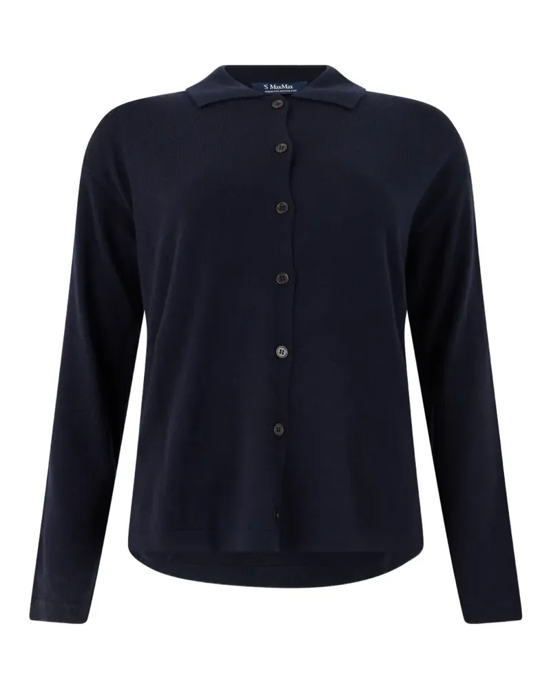 Max Mara Max Mara Cardigan mit Poloshirtkragen - Blau Blau