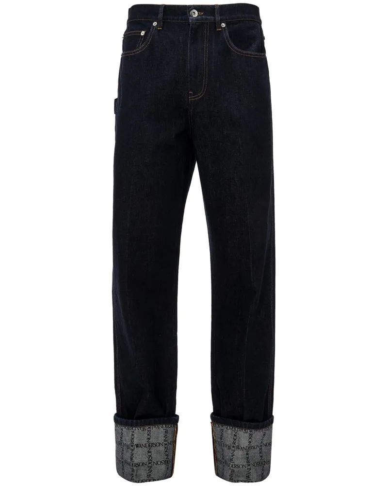 J.W.Anderson Halbhohe Straight-Leg-Jeans Blau