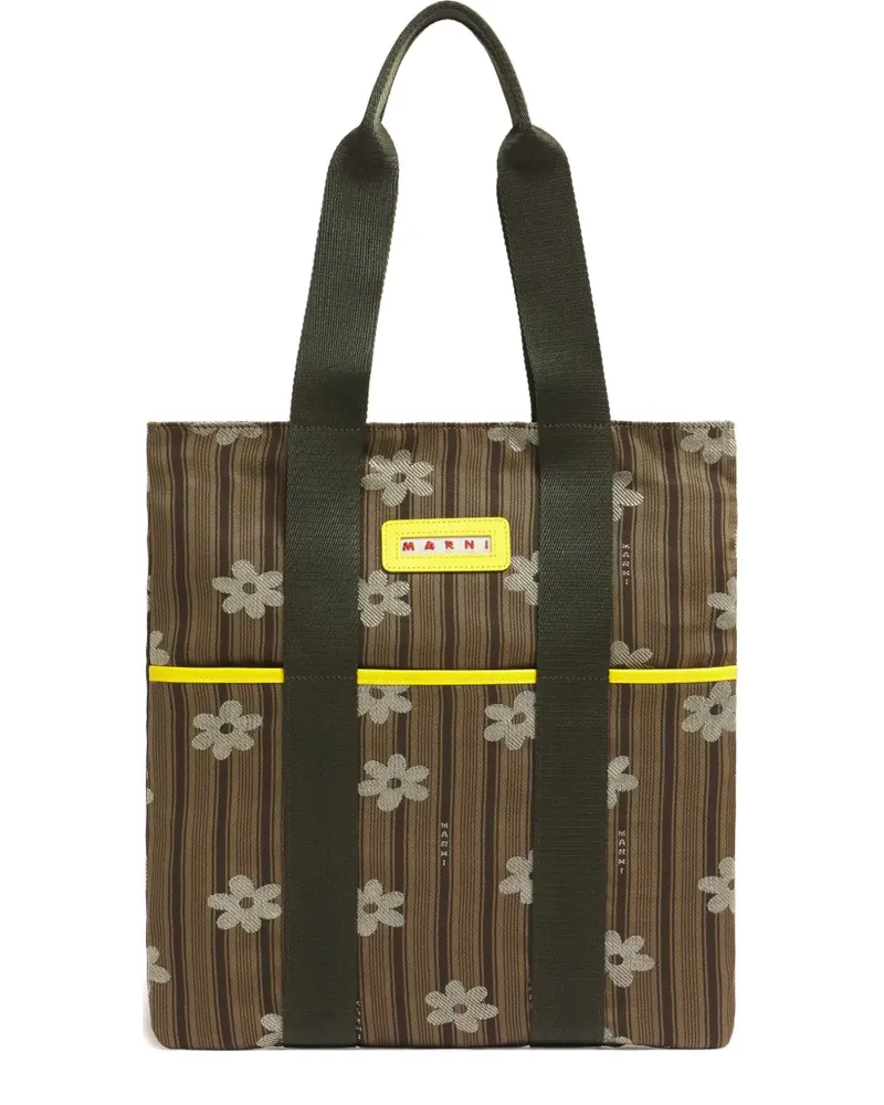 Marni floral striped tote bag - Braun Braun