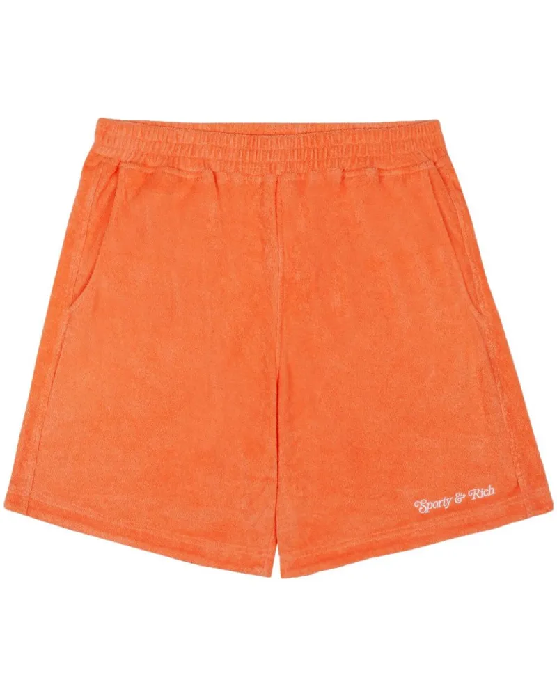 SPORTY & RICH NY Tennis Club Straight-Leg-Shorts - Orange Orange