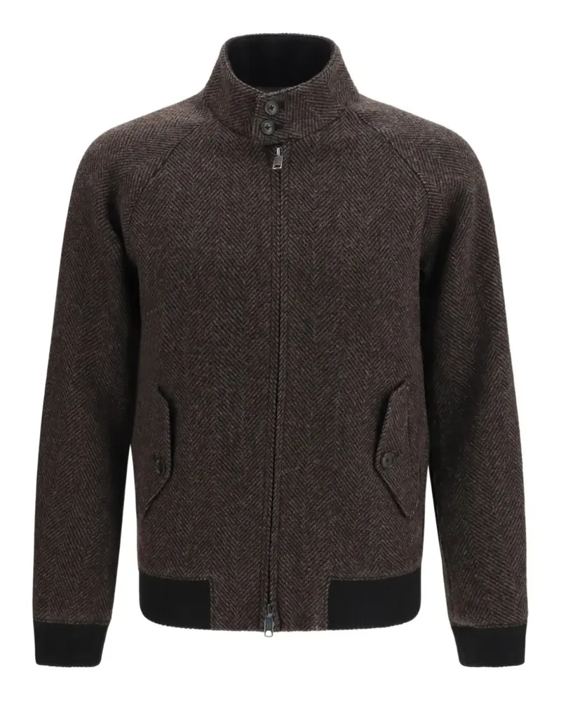 Baracuta G9 Bomberjacke mit Fischgrätenmuster - Braun Braun