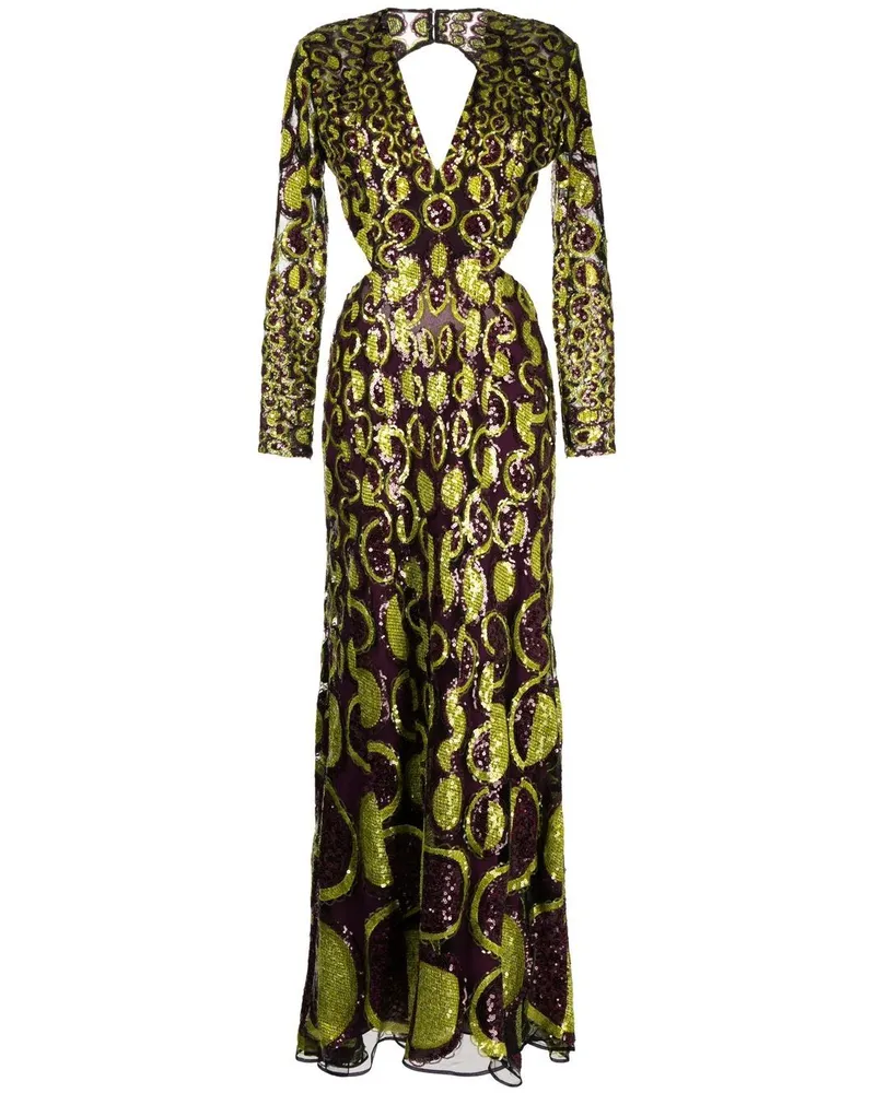 Elie Saab Besticktes Abendkleid - Grün Grün