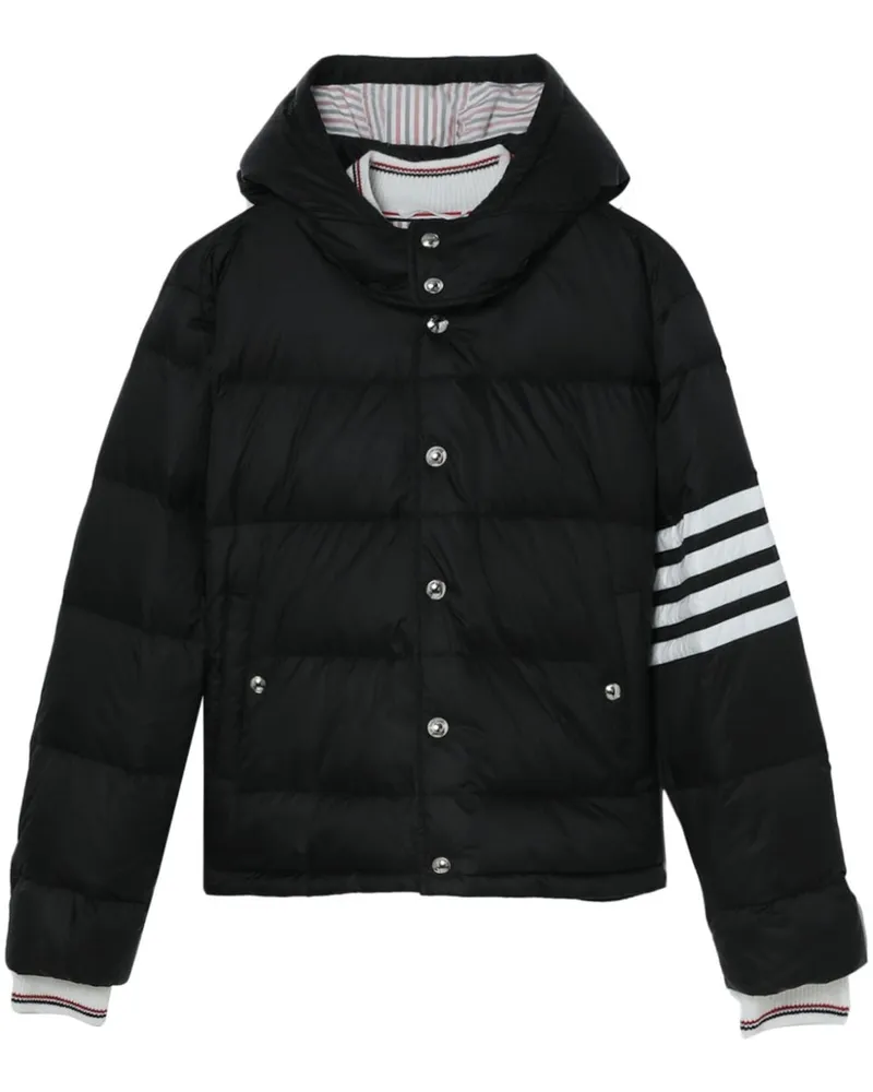 Thom Browne Bomberjacke mit Logo-Streifen - Schwarz Schwarz